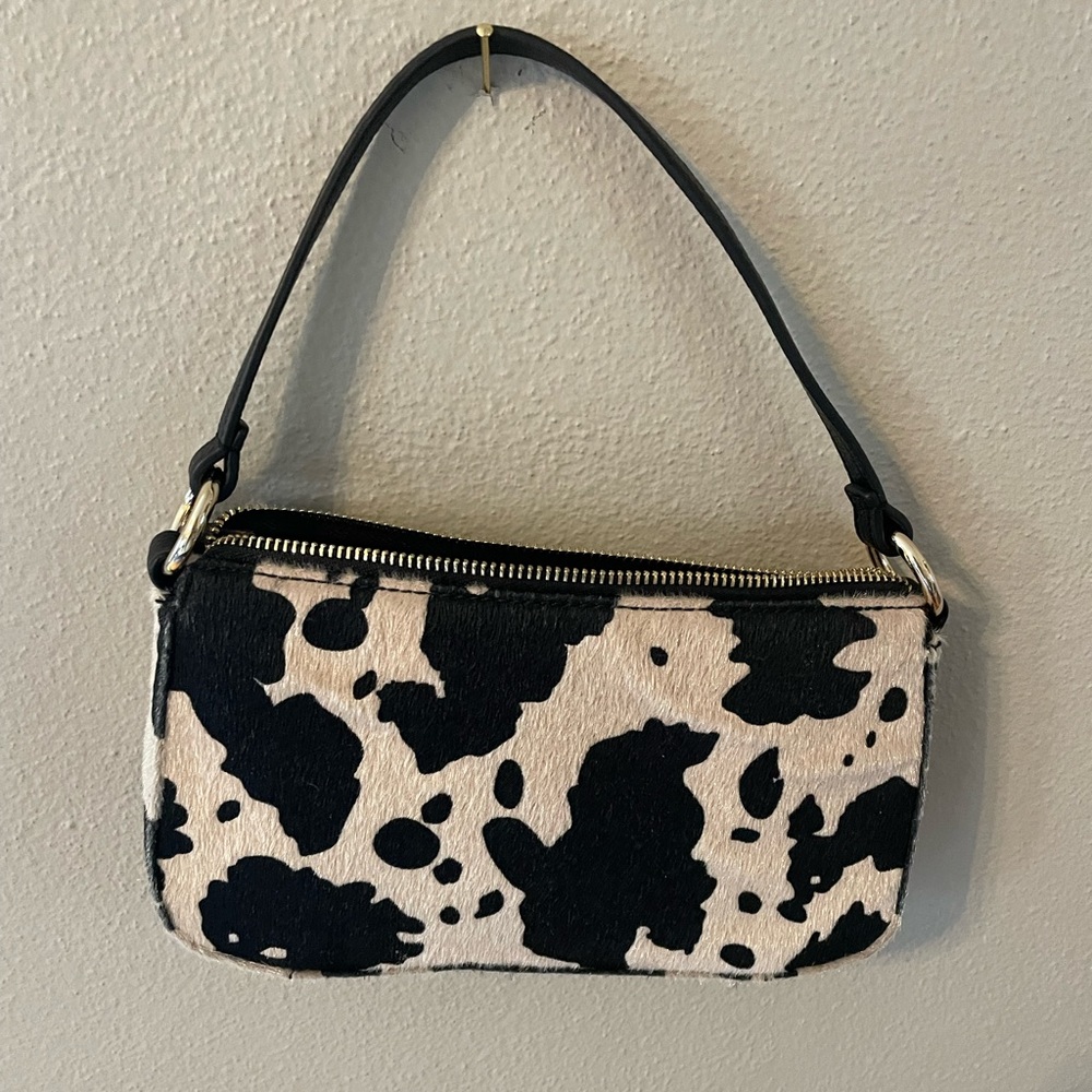 90s cow print shoulder bag